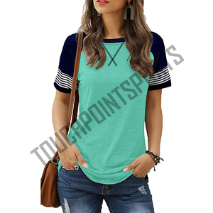 Venta al por mayor de encargo en blanco de impresión del logotipo de diseño de cuello redondo 100% algodón mujeres camiseta - Product Image 2