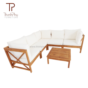 Modern Traditional Chesterfield Wood Sofa Bed Set Apartment Villa Hotel Outdoor Living Room Furniture Foldable Modular - Product Image 4