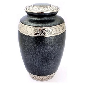 Urnes funéraires classiques en laiton/aluminium de couleur terre bleue pour adultes, cendres humaines, style américain/européen - Product Image 4
