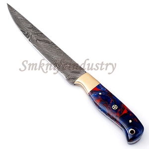New style Custom Hand Forged Damascus Fillet knife With leather Sheath cover (smk1592) - Product Image 5