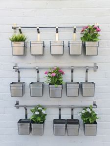 Galvanized Metal Customizable Flower Pots-Durable & Eco-Friendly for Wall <b>Hanging</b> Indoor/Outdoor Use - Product Image 6
