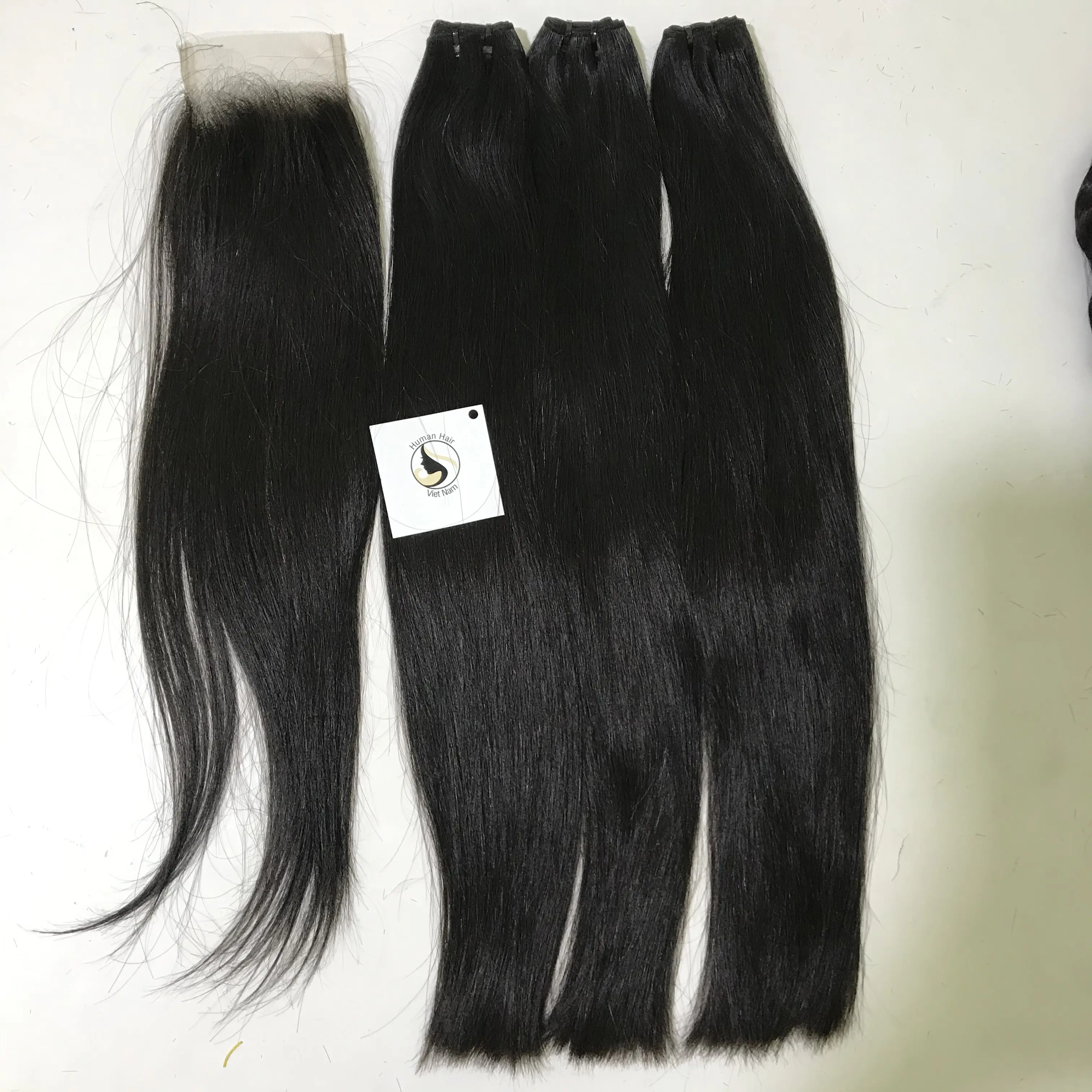 3 bundles with Closure Wholesale Human Hair Extensions 100% Unprocessed Raw Virgin Cuticle