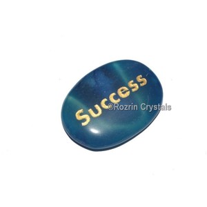 Supplier of Blue Onyx Engraved Success Word Healing Stone : Blue Onyx Engraved Success Word Healing Stone For Sale - Product Image 1