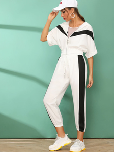 ชุดวอร์ม2ชิ้นสำหรับผู้หญิง,ชุดวิ่งสำหรับสุภาพสตรีแบบลำลองมีกระเป๋าสำหรับฤดูใบไม้ร่วงและฤดูหนาวปี2021 - Product Image 2