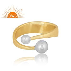 Anillo Ajustable con Bisel de Latón de Diseño Personalizado Hecho a Mano, Joyería de Moda para Mujer, Sin Níquel ni Plomo - Product Image 2
