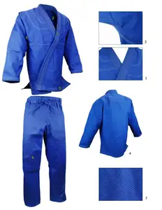 Bulk Buy Plain blue bjj gi without brand logos and patches blank jiu jitsu suit custom colors and designs store factory price