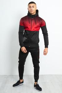 ขายร้อนผู้ชาย Tracksuit Custom Made Mens วิ่งออกกำลังกาย/ชายสีดำ Two Tone Hooded Skinny Fit Tracksuits - Product Image 2
