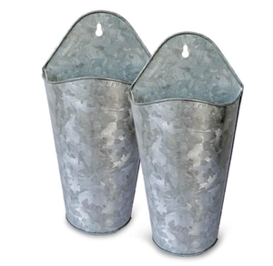 Amz — planteur mural galvanisé, Vase suspendu de Style ferme - Product Image 1