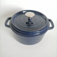 Welly — four rond en fonte bleu, casseroles de cuisine émaillée, Pot de cuisson robuste