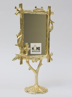 Espejos de pared de lujo de Metal y oro, cristal de diseño de gota de lágrima
