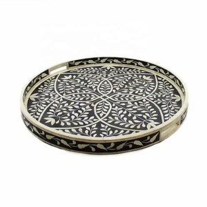 Plateau à os Rectangle plateau de service blanc Design marocain modèles personnalisés fournitures indiennes disponibles par lametierartz - Product Image 6