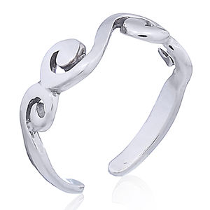 แหวนนิ้วเท้าเงินแท้หลายคลื่นที่งดงามสง่างาม - Product Image 1