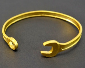 Bracelet à manchette en acier inoxydable de haute qualité, clé en or, tuyau, plomberie, cadeau vis d'ingénierie, bijoux réparateur, bracelets mécaniques - Product Image 4