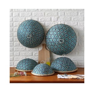 Couvre-plat rectangulaire en bambou avec filet blanc - Product Image 3