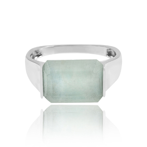 Venta al por mayor 925 plata esterlina doblete aguamarina piedra preciosa Octágono forma anillo moda simplicidad diseño estilo clásico para fiestas - Product Image 3