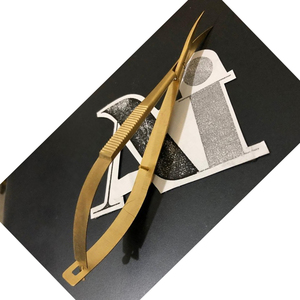 Hot Selling Gold-Coated Eyelash <b>Extension</b> Scissors Customizable Private Curved Blade Cuticle Scissor Sustainable Beauty Care - Product Image 5