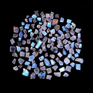 หินจันทราธรรมชาติสีรุ้งและลาบราดอไรต์ดิบ2มม.-8มม. เครื่องประดับอัญมณีหลวม DIY ความสูง3มม. คริสตัลสีฟ้าสำหรับการรักษา - Product Image 2