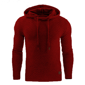 Sudaderas con capucha de estilo callejero liso de alta calidad, sudaderas con capucha informales de manga larga ajustadas de Color rojo para hombre - Product Image 1
