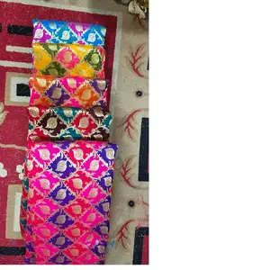 custom made brocade kinkhab silk fabrics in assorted bright colors for clothing designers, Children' s wear designers