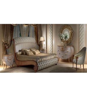 Juego de Muebles de Dormitorio de Lujo Estilo Europeo, Juego de Cama de Madera Maciza Hecho a Mano, Muebles de Dormitorio Clásicos Acolchados de Última Generación, Nueva Zelanda - Product Image 1