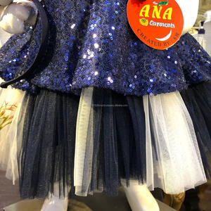 Robe fantaisie en laine à fleurs pour bébé fille Robe de soirée formelle à double volant avec bandeau - Product Image 3