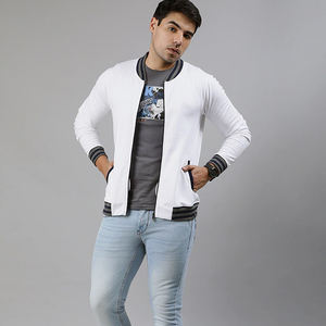 แจ็คเก็ตบอมเบอร์สีขาวสำหรับผู้ชายมืออาชีพ ยี่ห้อ Shanawar Industries สไตล์ลำลอง ไซส์ใหญ่ สำหรับฤดูหนาว อุ่น ระบายอากาศได้ดี มีซิป คอตั้ง ผ้าฝ้าย - Product Image 4