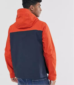 Chaqueta bomber a prueba de viento de calle alta personalizada para hombre y mujer con capucha de cuello levantado OEM ODM al por mayor diseño de retazos recubierto - Product Image 2