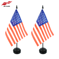 Vente en gros de supports noirs miniatures de décoration de table de 8.2x5.5 pouces drapeau de bureau américain américain