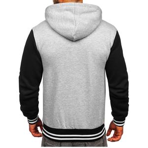 Pull de haute qualité sweat à capuche pour homme fermeture éclair intégrale Logo personnalisé broderie vêtements de sport actifs hiver teint uni fermeture éclair intégrale - Product Image 6