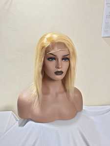 613 belles perruques droites 100% cheveux humains blonds et couleur naturelle faisceaux de trame fermeture frontale cheveux entièrement alignés - Product Image 3