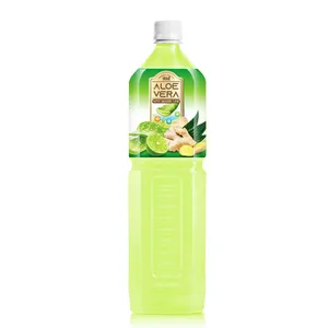 Bouteille en plastique 1.5L Top Qualité Boisson D'aloe Vera NFC Jus Jus D'aloe Vera avec Gingembre & Citron Vert Boisson Gazeuse