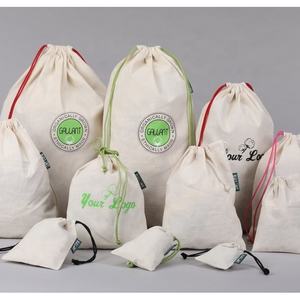 Cotton Muslin Drawstring <b>Bags</b> Organic Cotton Customize Drawstring <b>Bag</b> with Custom Logo Cotton Cosmetic <b>Bags</b> - Product Image 3