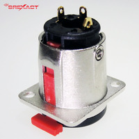 Conector Profesional SREXACT SJ246D de 6.35mm, Jack Hembra Estéreo para Audio, Video y Teléfono, Carcasa de Aleación de Zinc Niquelada, Dorado