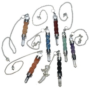 Pendules en spirale de pierres précieuses mélangées de bonne qualité (3 pièces) : Pendules en spirale de pierres précieuses mélangées (3 pièces) à vendre - Product Image 1