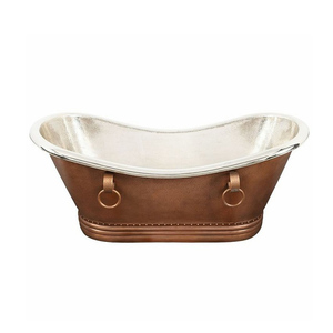 Venta caliente nuevo diseño 2025 bañera de metal chapado en cobre con patas - Product Image 3
