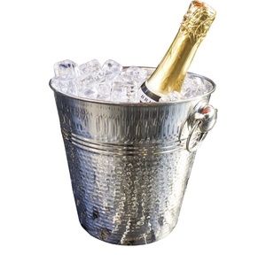Stainless Steel Hammered Wine <b>Bucket</b> Usage Home Hotel Restaurant Room Indoor and Outdoor Made in India Commercial Buyers Modern - Product Image 4