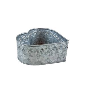 Embossed Galvanized Metal Oval Planter Tub Rustic Indoor Outdoor Flower Pot for Home Garden Wholesale - Product Image 1