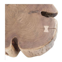 Table basse ronde moderne avec pieds en métal, design original en forme de tronc d'arbre, meubles de salon pour la maison