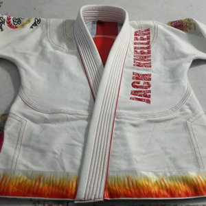 Kimono Profesional de Jiu Jitsu Blanco Liso / Bjj / BJJ Personalizado Azul para Hombre, Uniforme Brasileño de Jiu-Jitsu - Product Image 1