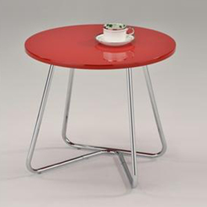 Petite table basse simple moderne de forme ronde en métal de commodité-meubles rouges de salon - Product Image 1