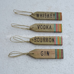 Marqueur de fromage en bois étiquette de nourriture de fromage utilisée dans les mariages de fête toutes les occasions marqueur de fromage fait en corne batterie de cuisine SCI - Product Image 3