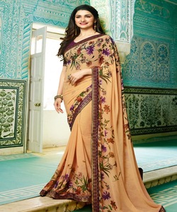 Magnifique Georgette soie imprimé Saree avec chemisier non cousu femmes tenue décontracté prix de gros vêtement ethnique Alphanumero - Product Image 6