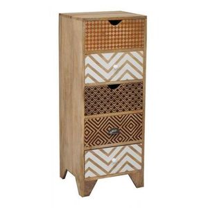 Mueble de Salón Alto de Estilo Antiguo, Mueble Industrial Vintage para el Hogar, con Múltiples Cajones, de Madera Maciza de Mango, Gran Capacidad - Product Image 1