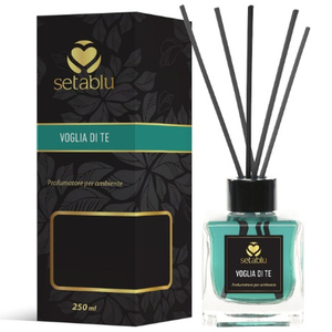 Diffuseur de parfum en verre écologique Voglia Di Te 250 ml, liquide coloré, désodorisant d'air en provenance de Turquie avec étiquette privée - Product Image 1