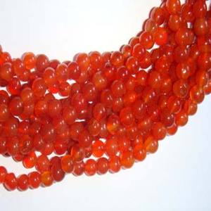 Pierres précieuses rondes en cornaline naturelle, pour la fabrication de bijoux, taille de 4mm, longueur de 13 pouces, prix en gros, livraison gratuite - Product Image 1