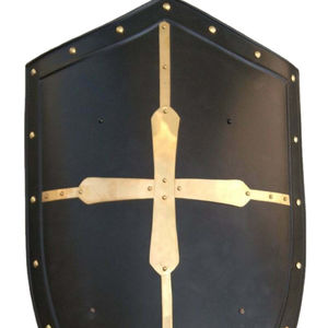 คาลวินวินงานหัตถกรรมยุคกลางมือปลอมแปลงแบบกอธิคเหล็กชั้นทองเหลืองข้ามโล่ของขวัญสำหรับ CHMON12365ฮาโลวีน - Product Image 1