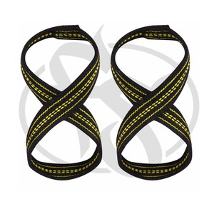 Venta al por mayor OEM FORTIS DEPORTES, correa de muñeca cómoda para levantamiento de pesas figura 8 de 25mm de diámetro con logotipo personalizado - Product Image 5