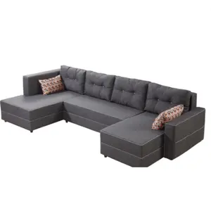 Moldura de sofá de canto de forma l, estrutura de tecido de luxo com perna alta, fácil de limpar e confortável com o melhor preço e boa qualidade