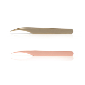 Pinzas de pestañas curvas de volumen ruso Acabado a mano Cromo Acero inoxidable Etiqueta privada ecológica para extensión de pestañas - Product Image 4