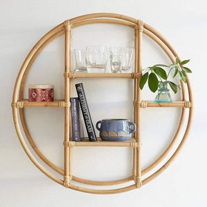 Estante multifuncional de ratán escandinavo-Almacenamiento para el hogar, oficina y comedor - Product Image 2